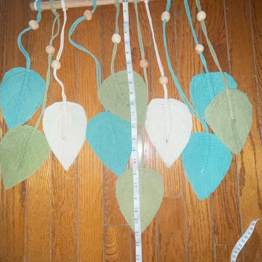 Sage green Macrame wall hanging boho bohemian yarn woven tapestry decoration - Picture 11 of 11